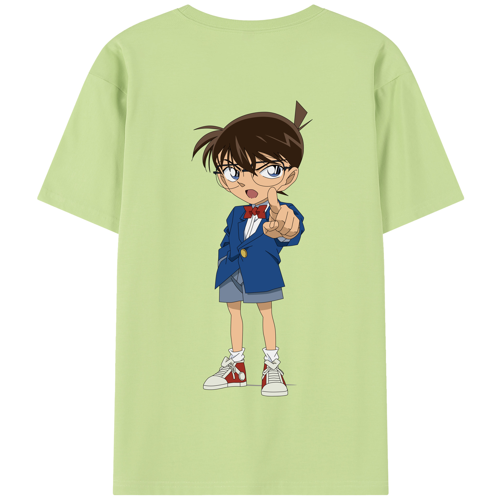（画像用） 名探偵コナン 江戸川 コナン Detective Conan Conan Edogawa 綿100％半袖Tシャツ（背面プリント）